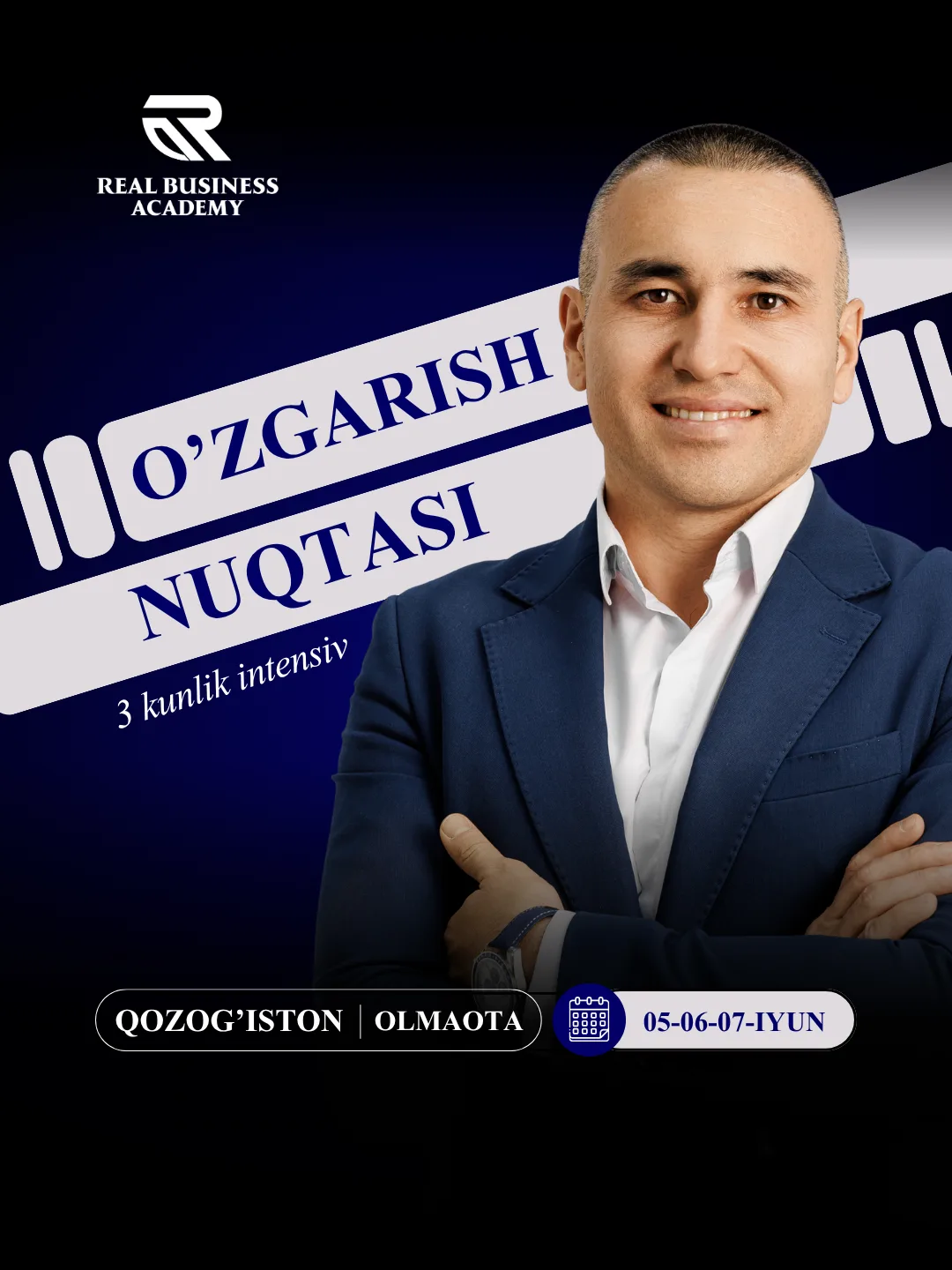 Almatadagi O'zgarish Nuqtasi seminari afishasi